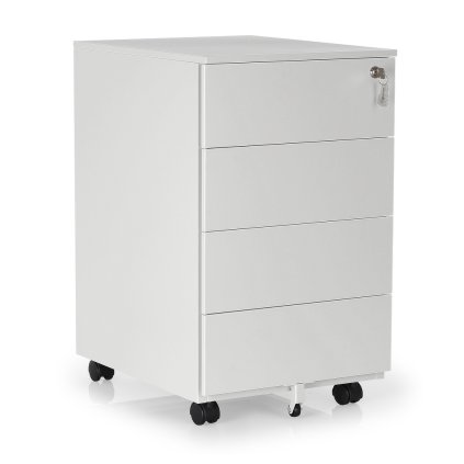 Fém konténer 40 x 50 x 66,5 cm - 4 fiók, szürke - ral 7035