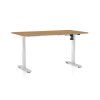 OfficeTech A állítható magasságú asztal, 120 x 80 cm, fehér alap, köves tölgy