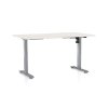 OfficeTech A állítható magasságú asztal, 140 x 80 cm, szürke alap, fehér kőris