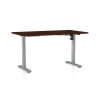OfficeTech A állítható magasságú asztal, 140 x 80 cm, szürke alap, wenge