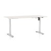 OfficeTech A állítható magasságú asztal, 160 x 80 cm, fehér alap, fehér kőris