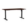 OfficeTech A állítható magasságú asztal, 160 x 80 cm, fekete alap, wenge