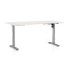 OfficeTech A állítható magasságú asztal, 160 x 80 cm, szürke alap, fehér kőris