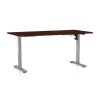 OfficeTech A állítható magasságú asztal, 160 x 80 cm, szürke alap, wenge