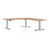 OfficeTech Angle állítható magasságú asztal, 180 x 200 cm, szürke alap, craft tölgy