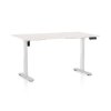 OfficeTech B állítható magasságú asztal, 120 x 80 cm, fehér alap, fehér kőris