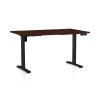 OfficeTech B állítható magasságú asztal, 120 x 80 cm, fekete alap, wenge