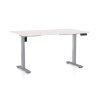OfficeTech B állítható magasságú asztal, 120 x 80 cm, szürke alap, fehér kőris