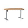 OfficeTech B állítható magasságú asztal, 120 x 80 cm, szürke alap, craft tölgy
