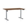 OfficeTech B állítható magasságú asztal, 120 x 80 cm, szürke alap, silverjack tölgy