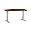 OfficeTech B állítható magasságú asztal, 140 x 80 cm, szürke alap, wenge