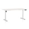 OfficeTech B állítható magasságú asztal, 160 x 80 cm, fehér alap, fehér kőris