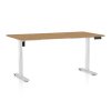OfficeTech B állítható magasságú asztal, 160 x 80 cm, fehér alap, köves tölgy