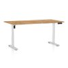 OfficeTech B állítható magasságú asztal, 160 x 80 cm, fehér alap, arany tölgy