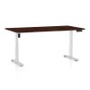 OfficeTech B állítható magasságú asztal, 160 x 80 cm, fehér alap, wenge