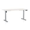 OfficeTech B állítható magasságú asztal, 160 x 80 cm, szürke alap, fehér kőris
