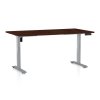 OfficeTech B állítható magasságú asztal, 160 x 80 cm, szürke alap, wenge