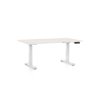 OfficeTech C állítható magasságú asztal, 140 x 80 cm, fehér alap, fehér kőris