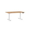 OfficeTech C állítható magasságú asztal, 140 x 80 cm, fehér alap, craft tölgy