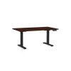 OfficeTech C állítható magasságú asztal, 140 x 80 cm, fekete alap, wenge