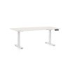 OfficeTech C állítható magasságú asztal, 160 x 80 cm, fehér alap, fehér kőris