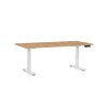 OfficeTech C állítható magasságú asztal, 160 x 80 cm, fehér alap, craft tölgy