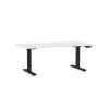 OfficeTech C állítható magasságú asztal, 160 x 80 cm, fekete alap, fehér kőris