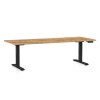 OfficeTech C állítható magasságú asztal, 200 x 80 cm, fekete alap, arany tölgy