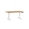 OfficeTech D állítható magasságú asztal, 120 x 80 cm, fehér alap, arany tölgy