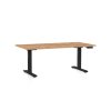 OfficeTech D állítható magasságú asztal, 160 x 80 cm, fekete alap, craft tölgy