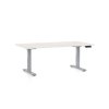 OfficeTech D állítható magasságú asztal, 160 x 80 cm, szürke alap, fehér kőris
