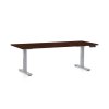 OfficeTech D állítható magasságú asztal, 180 x 80 cm, szürke alap, wenge