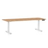 OfficeTech D állítható magasságú asztal, 200 x 80 cm, fehér alap, craft tölgy