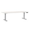 OfficeTech D állítható magasságú asztal, 200 x 80 cm, szürke alap, fehér kőris