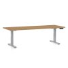 OfficeTech D állítható magasságú asztal, 200 x 80 cm, szürke alap, köves tölgy