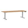 OfficeTech D állítható magasságú asztal, 200 x 80 cm, szürke alap, craft tölgy