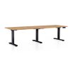 OfficeTech Long állítható magasságú asztal, 240 x 80 cm, fekete alap, craft tölgy
