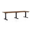 OfficeTech Long állítható magasságú asztal, 240 x 80 cm, fekete alap, silverjack tölgy