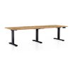 OfficeTech Long állítható magasságú asztal, 240 x 80 cm, fekete alap, arany tölgy