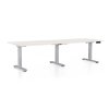 OfficeTech Long állítható magasságú asztal, 240 x 80 cm, szürke alap, fehér kőris