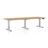OfficeTech Long állítható magasságú asztal, 240 x 80 cm, szürke alap, craft tölgy