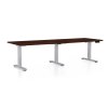 OfficeTech Long állítható magasságú asztal, 240 x 80 cm, szürke alap, wenge