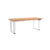 OfficeTech Strong állítható magasságú asztal 180 x 80 cm, fehér alap, bükkfa