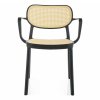 Tinsley étkezőszék karfákkal, ratan / fekete