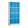 Fém szekrény - 12 doboz, 90 x 40 x 195 cm, fix lábakkal, hengerzár, kék - ral 5012