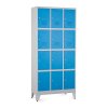 Fém szekrény - 12 doboz, 90 x 40 x 196,5 cm, helyreigazítással, hengerzár, kék - ral 5012