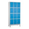 Fém szekrény - 12 doboz, 90 x 40 x 196,5 cm, helyreigazítással, lakathoz zár, kék - ral 5012