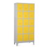 Fém szekrény - 15 doboz, 90 x 40 x 196,5 cm, helyreigazítással, hengerzár, sárga - ral 1023