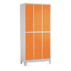 Fém szekrény - 6 doboz, 90 x 45 x 195 cm, fix lábakkal, lakathoz zár, narancs - ral 2004