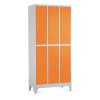 Fém szekrény - 6 doboz, 90 x 45 x 196,5 cm, helyreigazítással, lakathoz zár, narancs - ral 2004